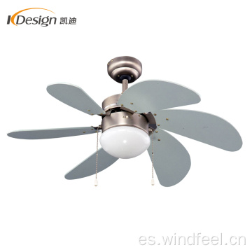 Ventilador de techo moderno pequeño de 30 pulgadas con motor de cobre de 6 palas ventiladores de techo decorativos para dormitorio